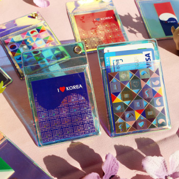메이드인 태극기 홀로그램 세로형 카드지갑